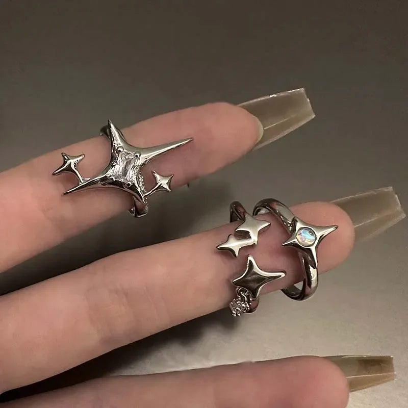 Silver Gothic Star Ring