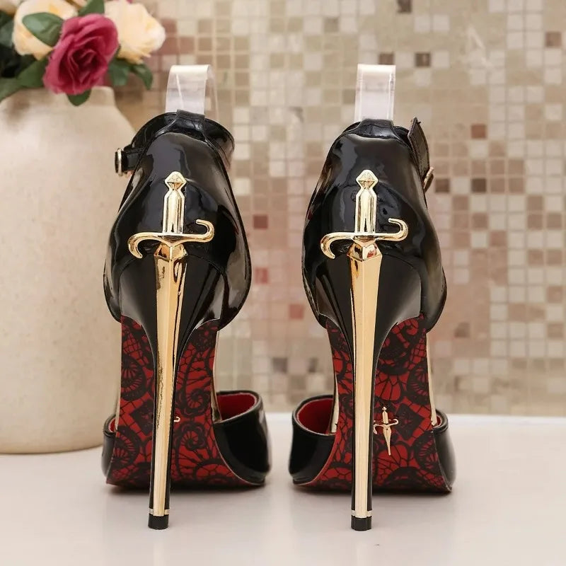 Gold-Tone Slingback Pumps