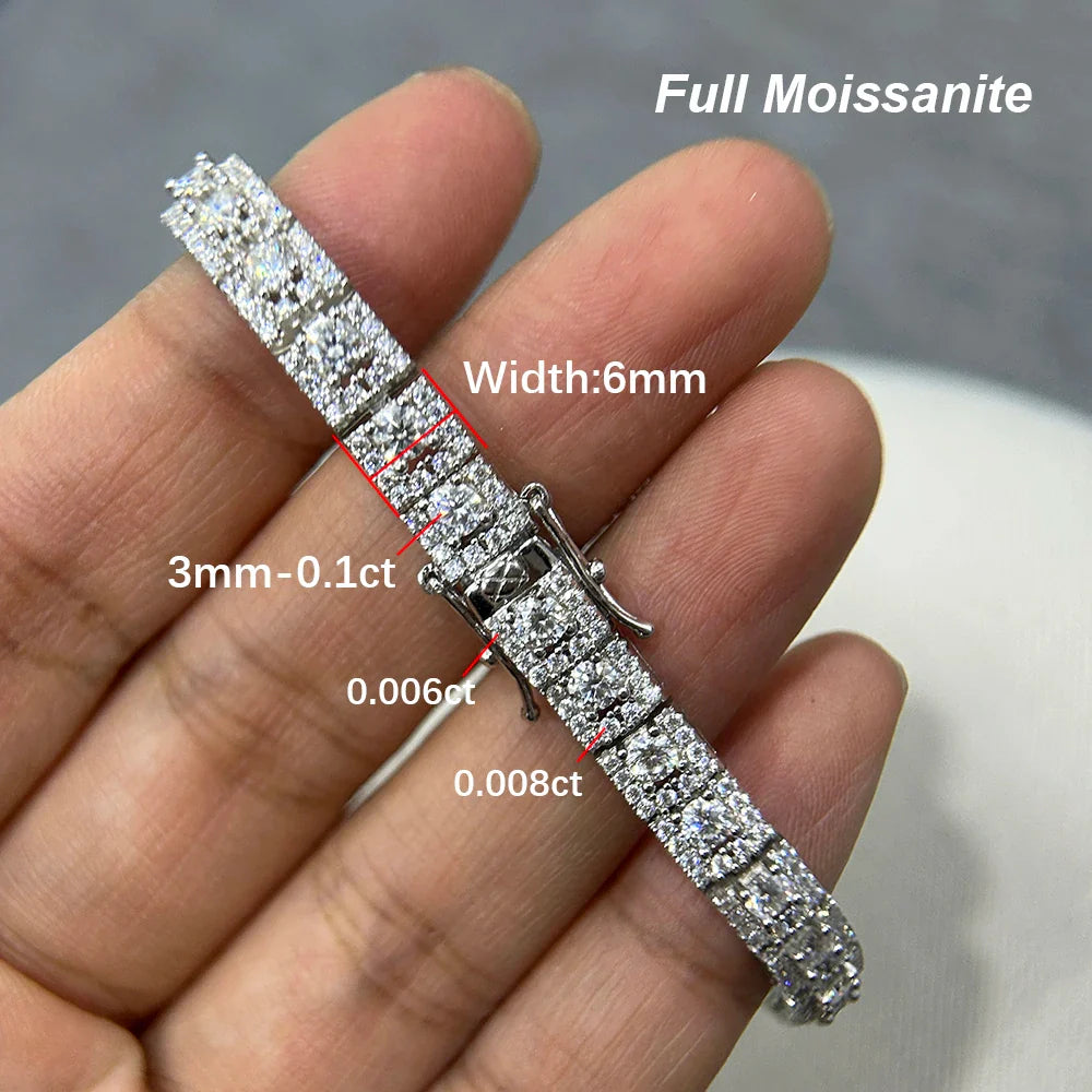 Women’s Moissanite Sterling Silver Bracelet