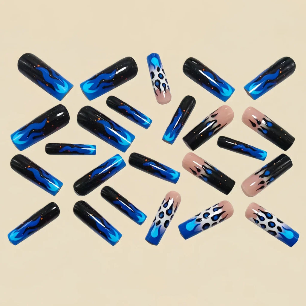 Y2K Blue Black Flame Press