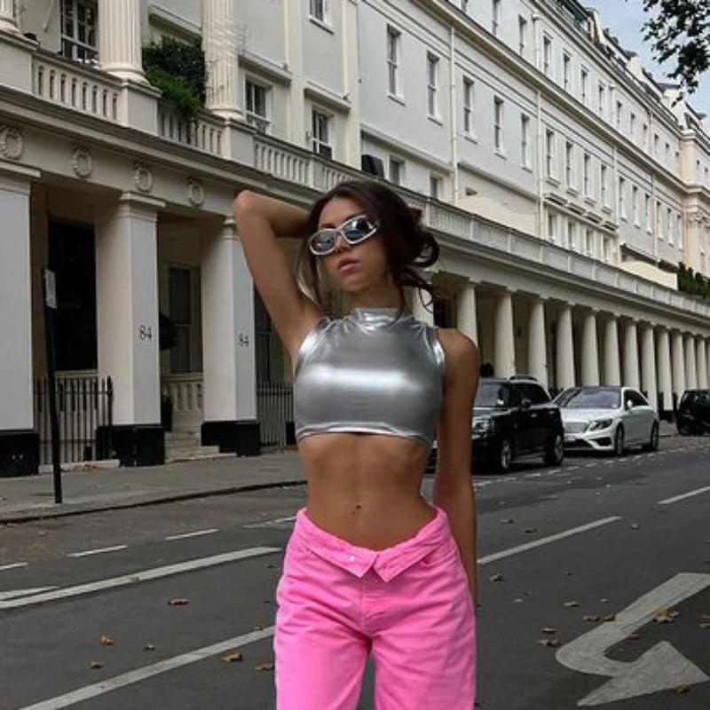 Broadcloth Solid Crop Tank Top