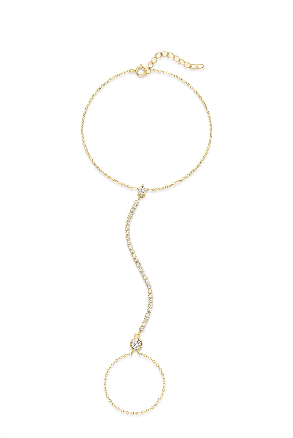Zircon Silver Charm Bracelet