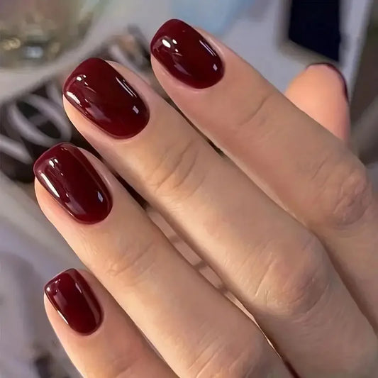 Elegant Short Red Nails