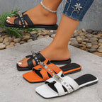 Concise PU Summer Slippers
