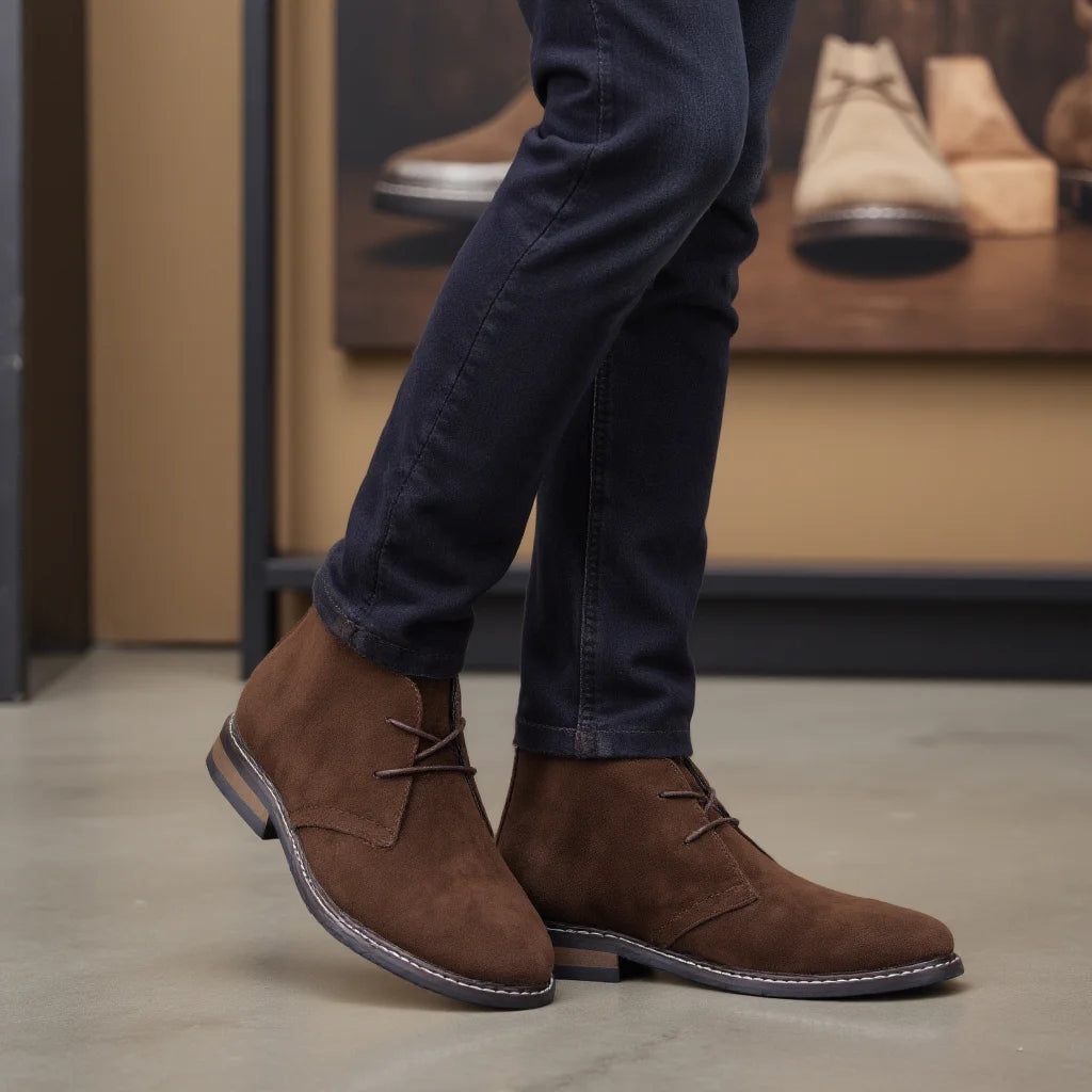 Retro Synthetic Desert Boots