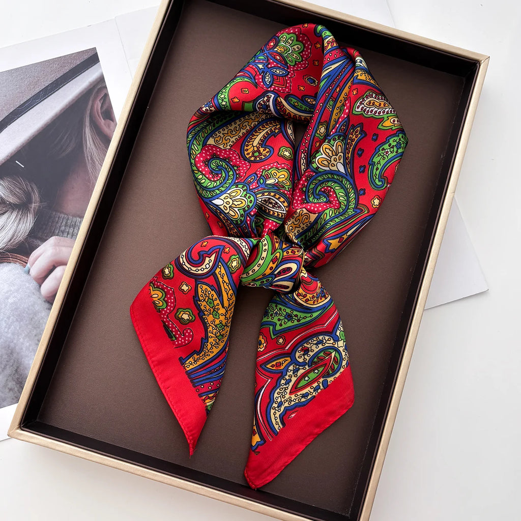 Cashew Print Square Shawl Scarf