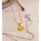 Gold Stone Pendant Necklace
