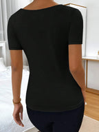 Asymmetrical Neck Ruched Top