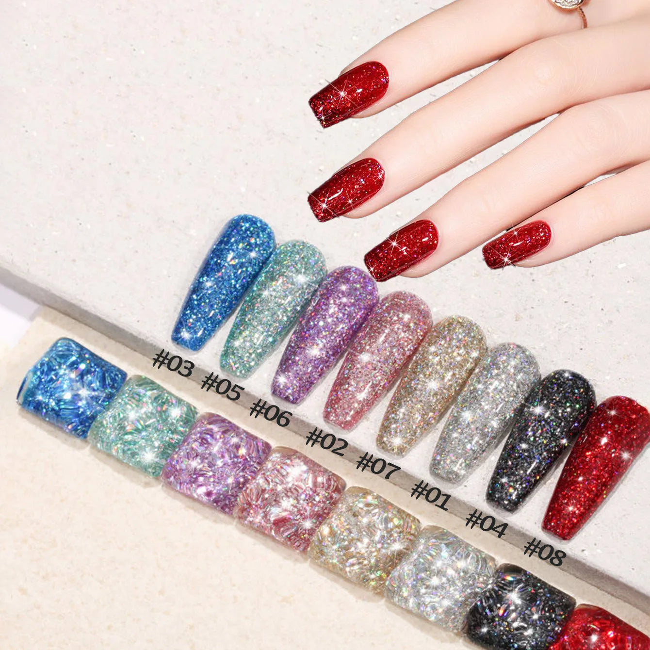 SHAKA 9-Color White Nails Star