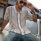 Retro Knit Lapel Polo