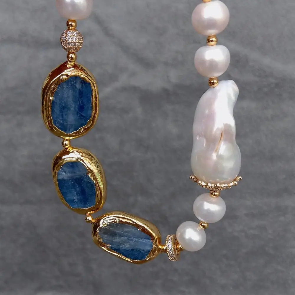 Pearl Kyanite Strand Bracelet