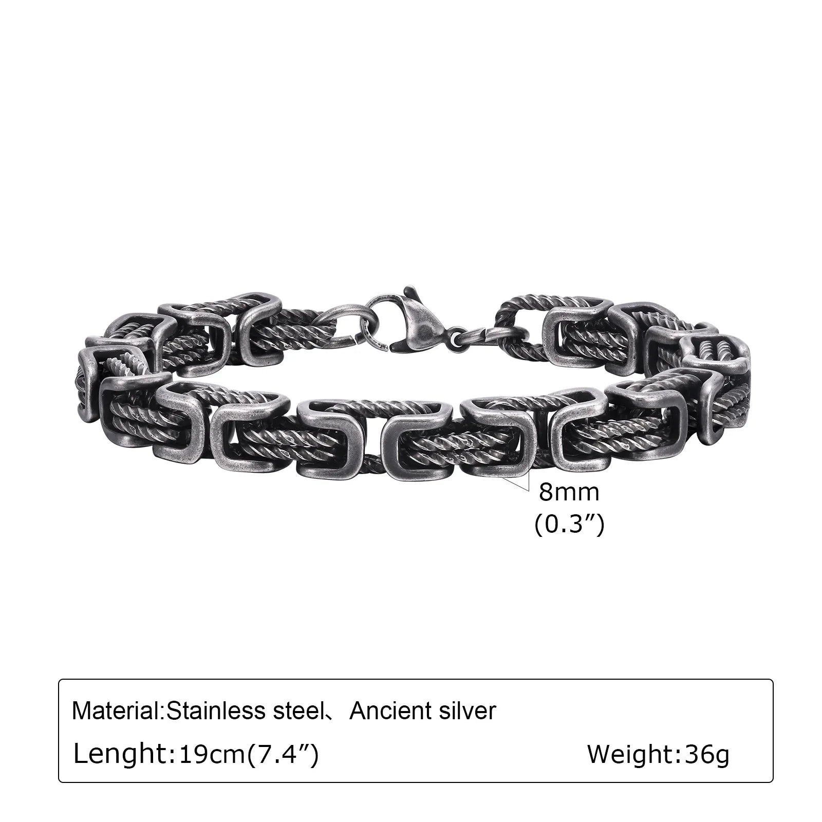 Men's Chunky Byzantine Bracelet