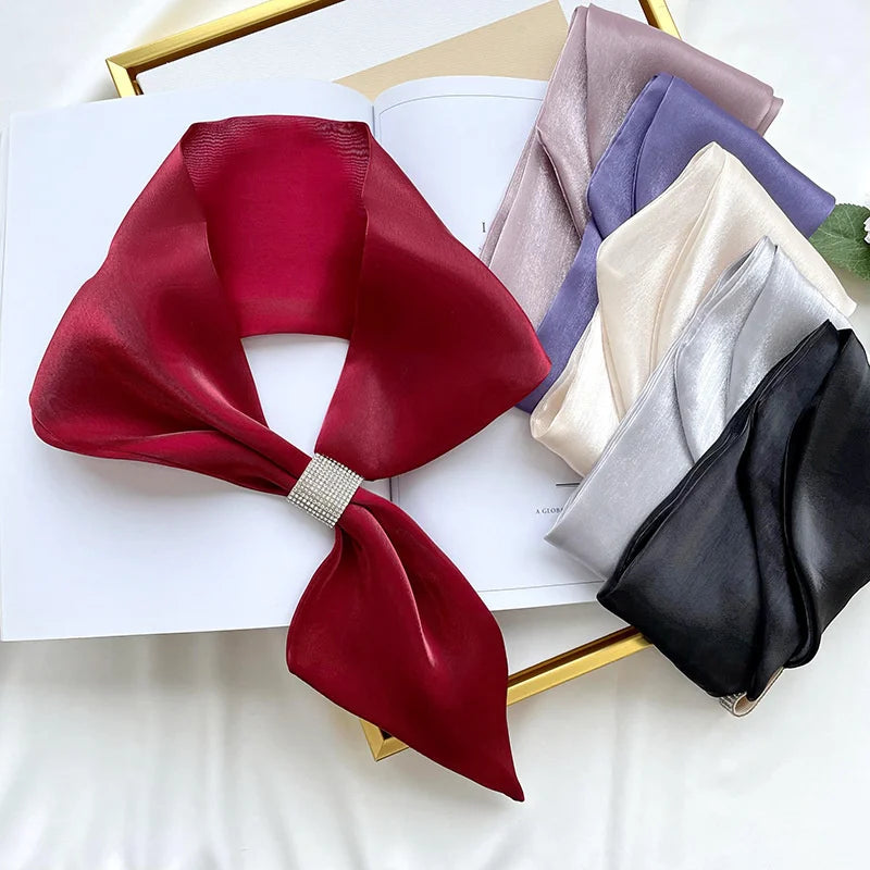 Small Silk Square Ear Scarf