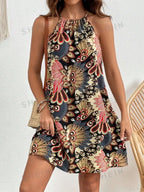 Bohemian Summer Halter Dress