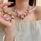 Crystal Pearl Necklace Set