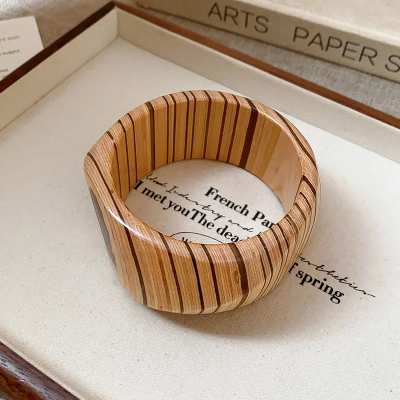 Vintage Wooden Round Bangle