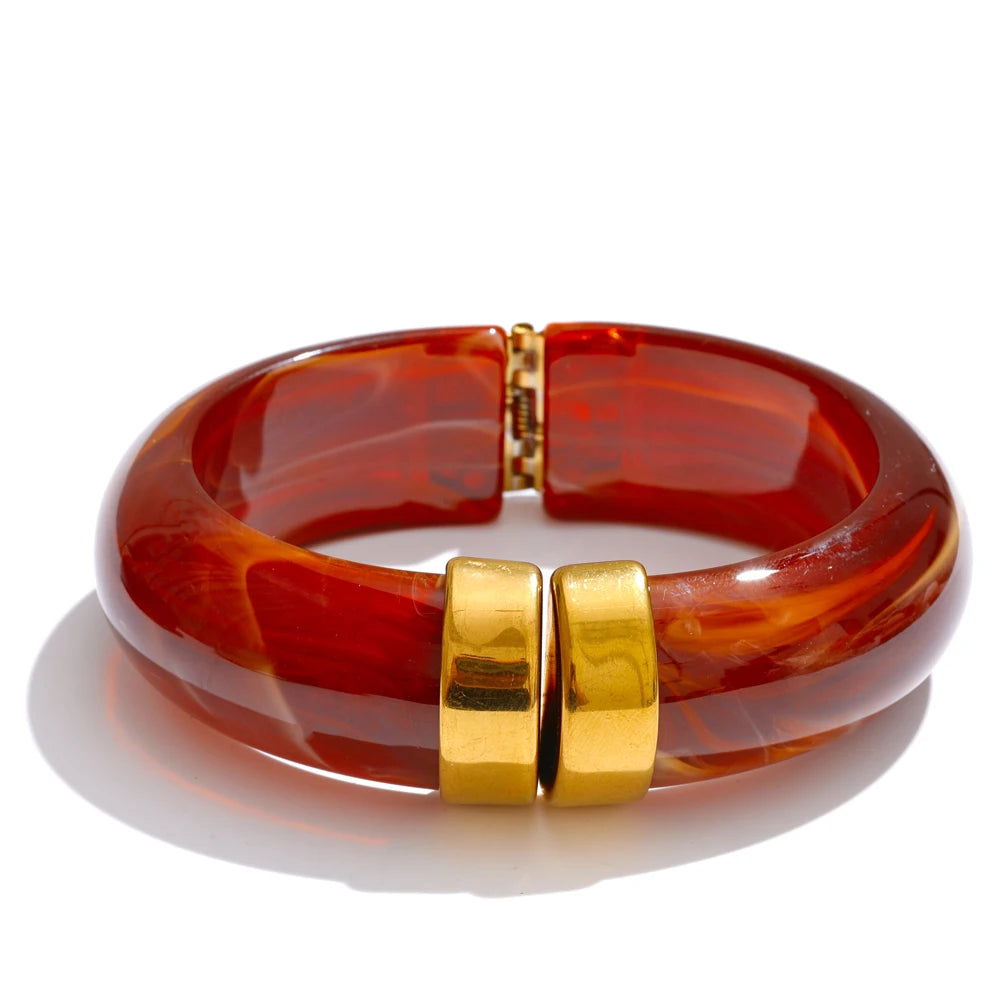 Acrylic Gold Bangle Set