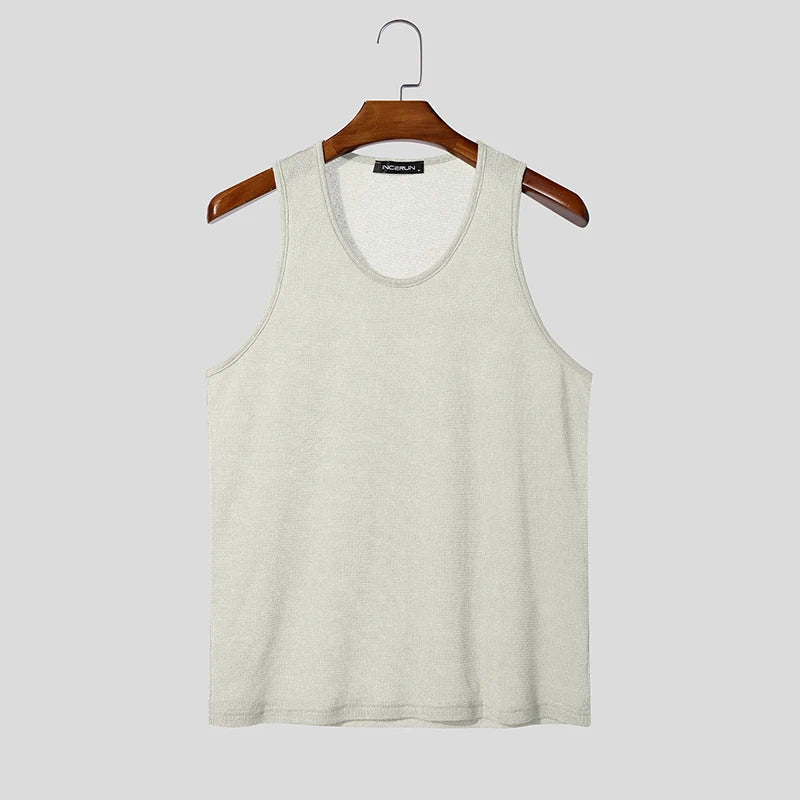 INCERUN Solid Streetwear Tank Top