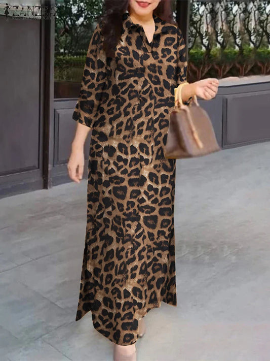 Leopard Print Long Maxi Dress