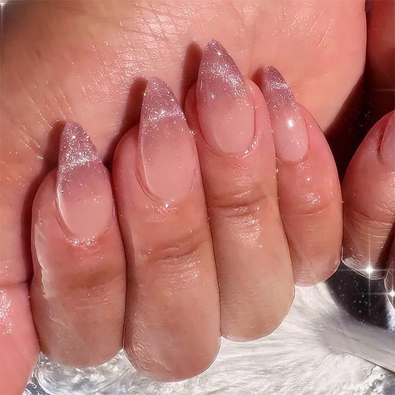 Leopard Print French False Nails