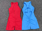 Nylon Patchwork Long Sleeve True-To-Size Fit Sports Jumpsuit