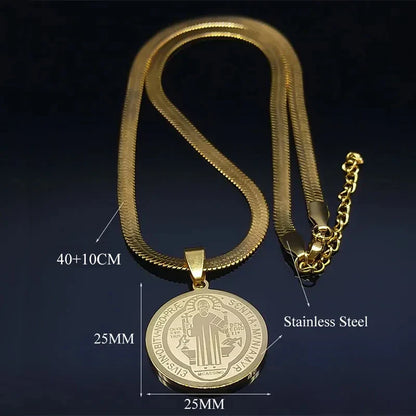 Saint benedict pendant necklace