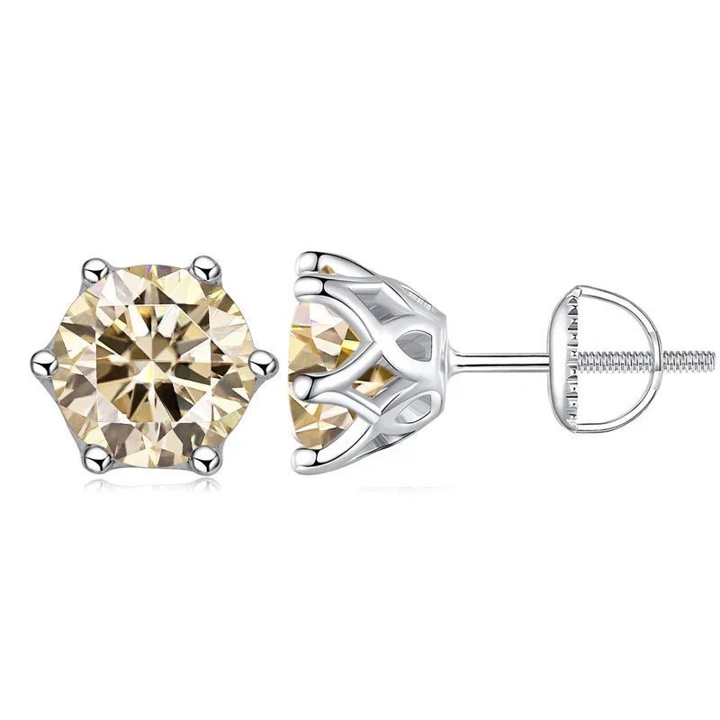 Colorful Moissanite Stud Earrings