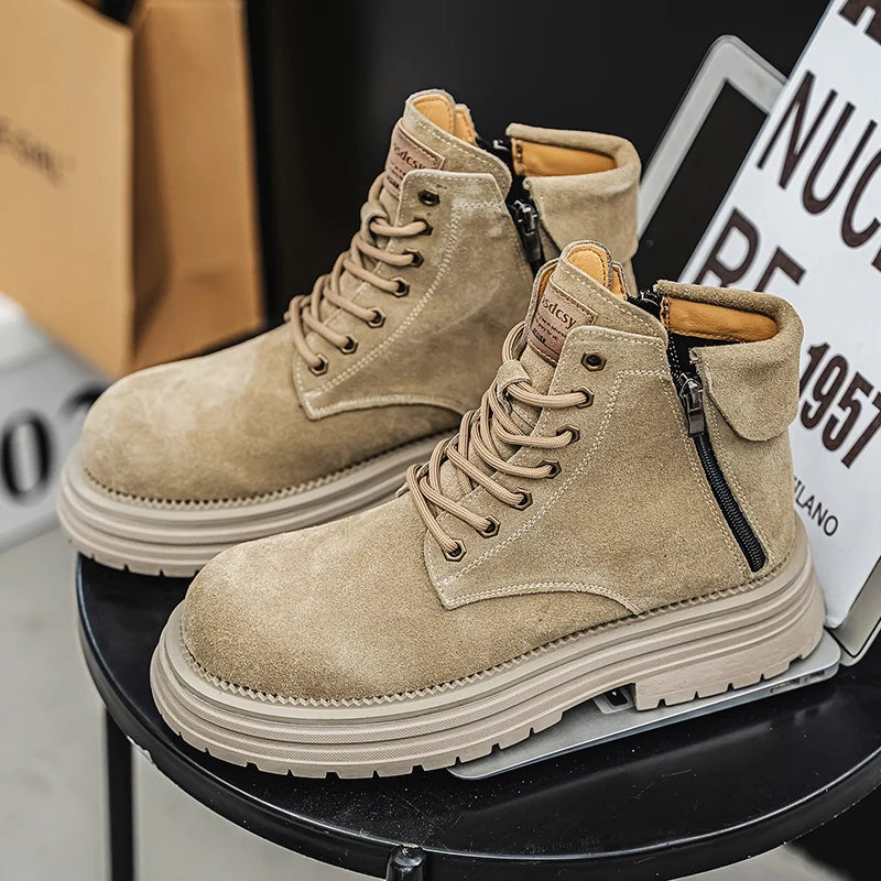 Suede English Style Short Boots