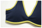 Nylon Striped Sleeveless True-To-Size Fit Two-Piece Yoga Set