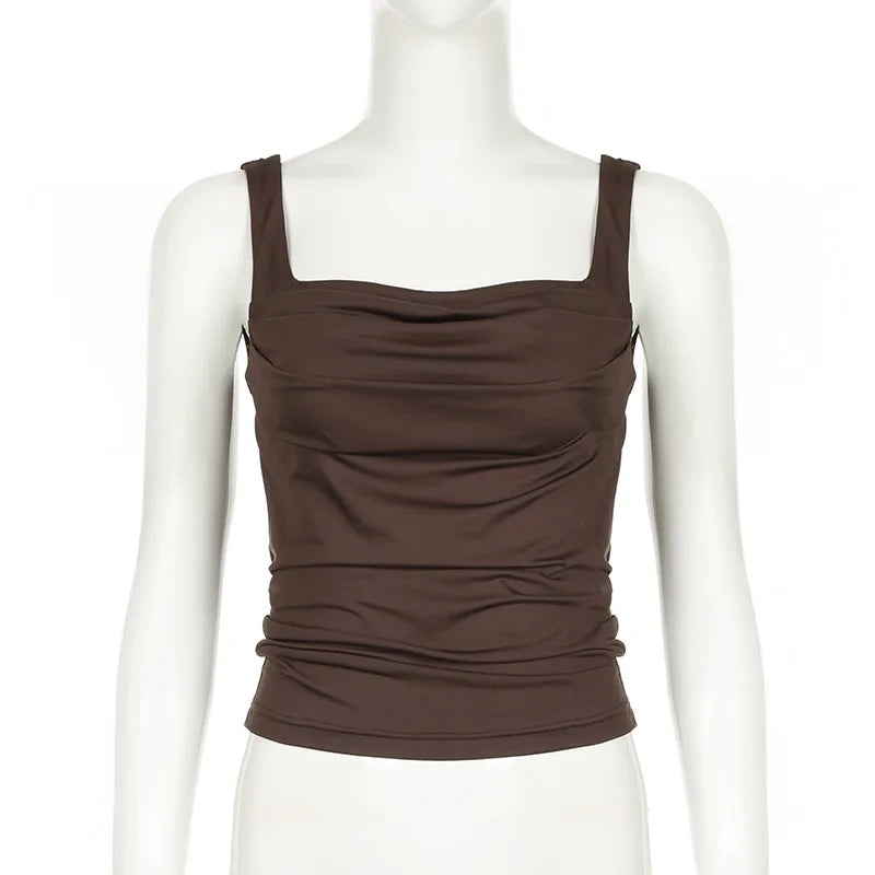 Streetwear Broadcloth Solid Tank Top