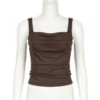 Streetwear Broadcloth Solid Tank Top