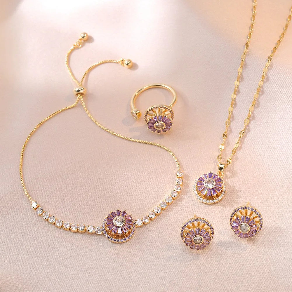 Women’s Round Copper Jewelry Set