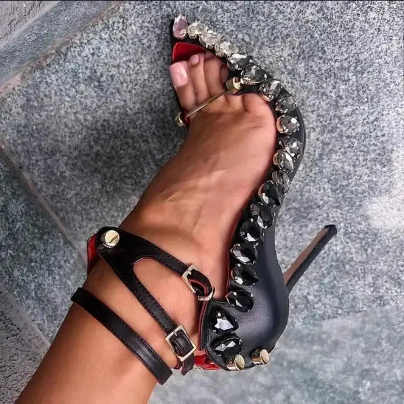Metal-Embellished Buckle Pumps