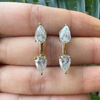 Double Pear Moissanite Stud Earrings