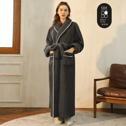 Autumn Winter Thick Cotton Flannel Bathrobe