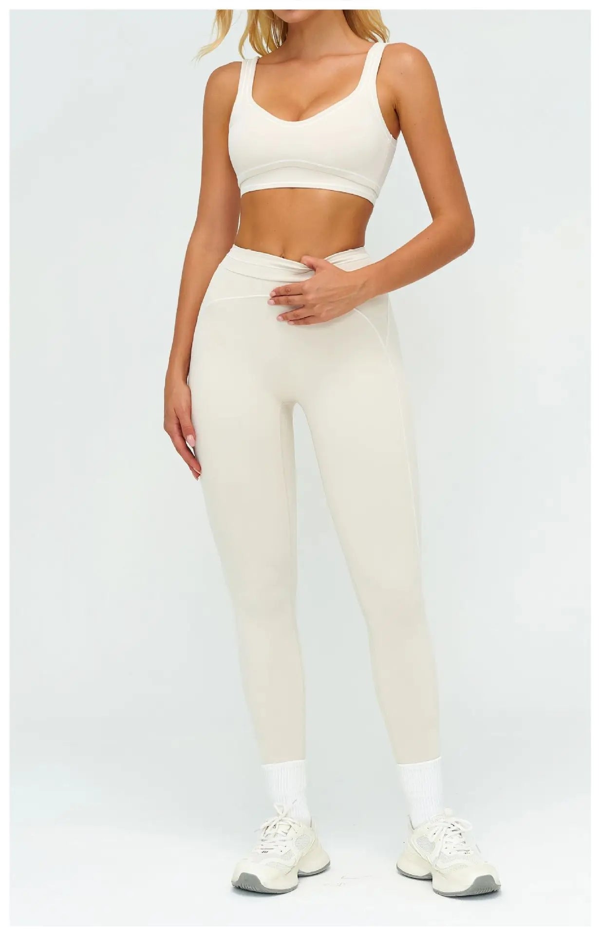 Knit Construction Sleeveless True-To-Size Fit Two-Piece Yoga Set