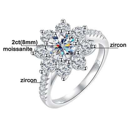 Sunflower Moissanite Wedding Ring