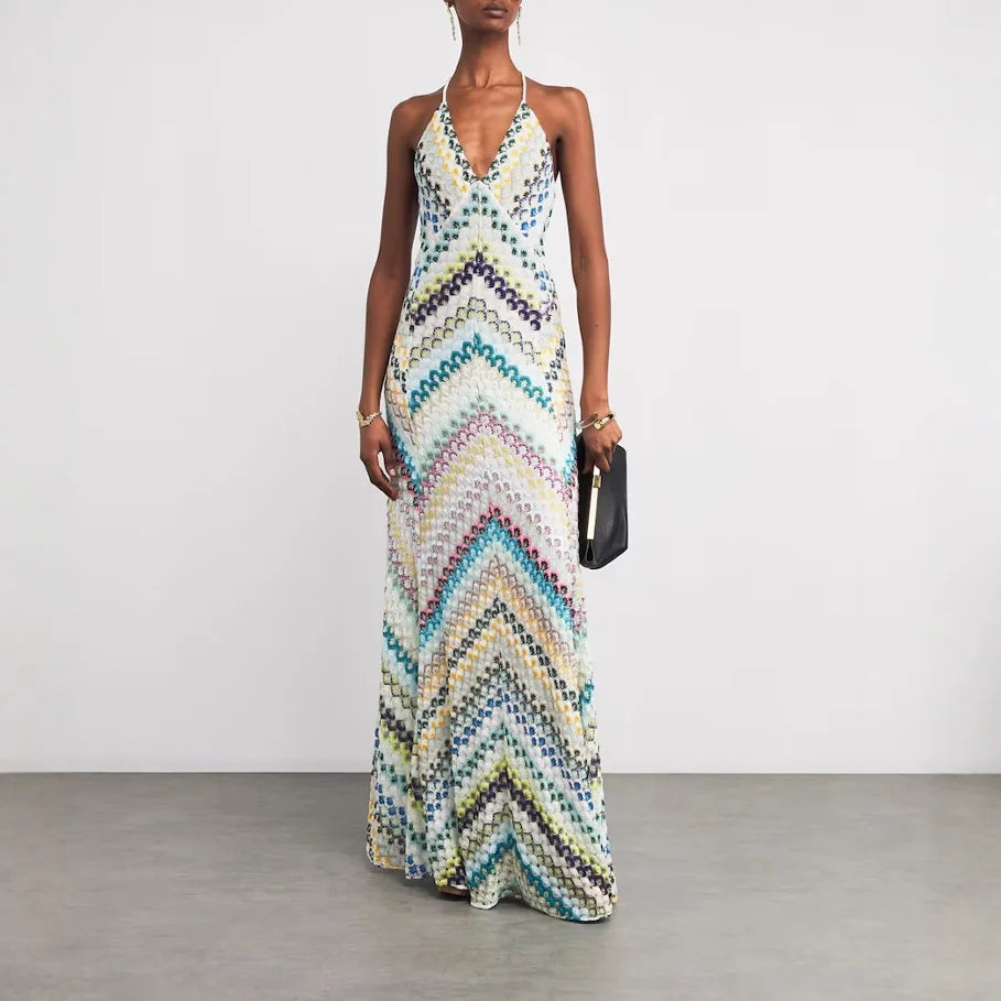 Boho Floral V-Neck Maxi Dress