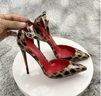 Leopard Print Buckle Sandals