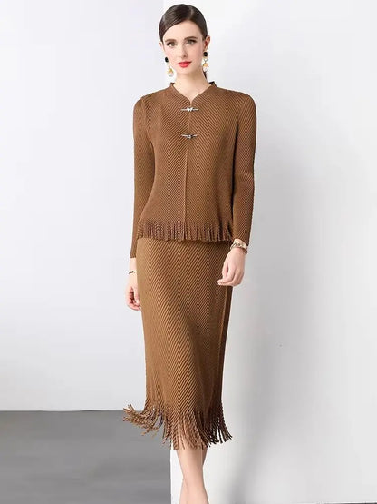 Spring Vintage Pleated Set