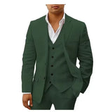 Linen Three-Piece Beach Wedding Tuxedo