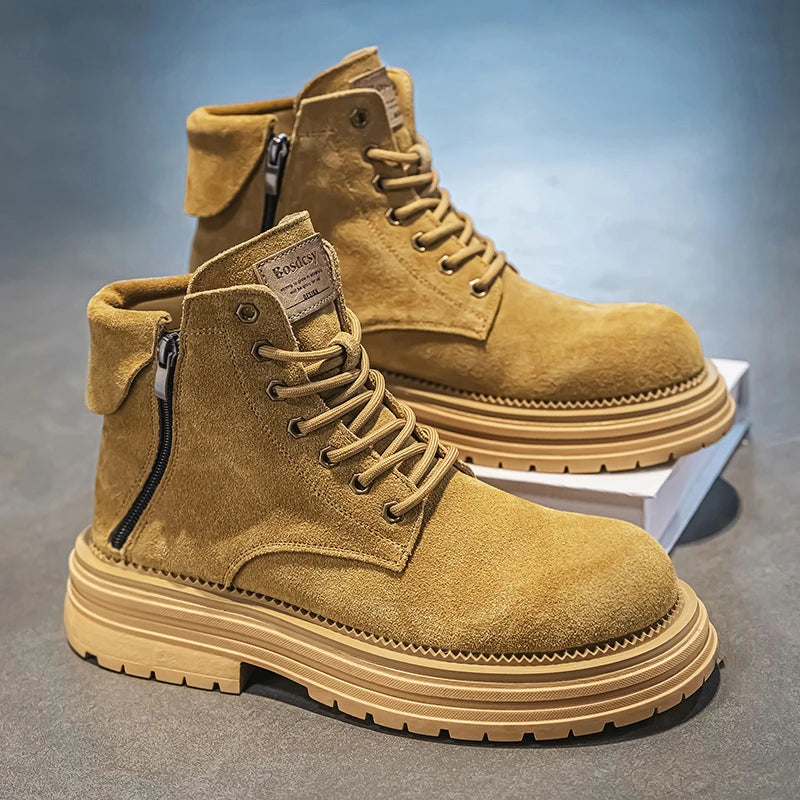 Suede English Style Short Boots