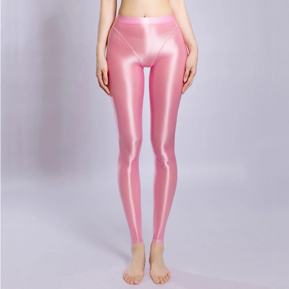 Bessmini Shiny High-Cut Pencil Leggings