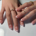 French Tip Fake Nails Almond