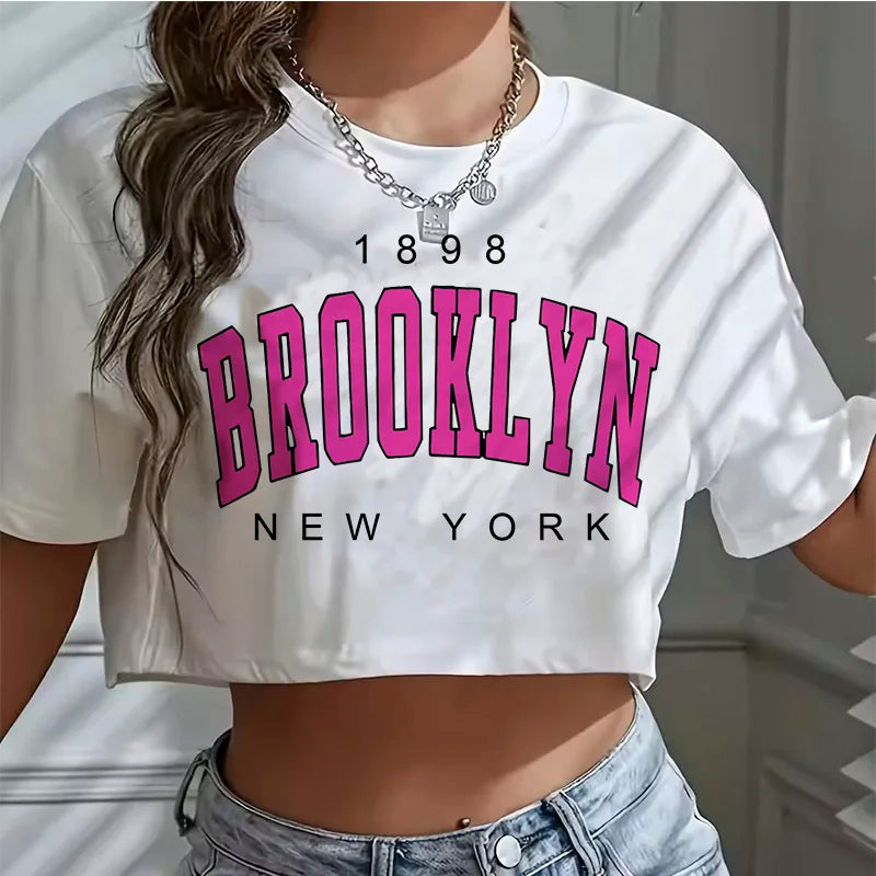 Brooklyn Graphic Crop T-Shirt