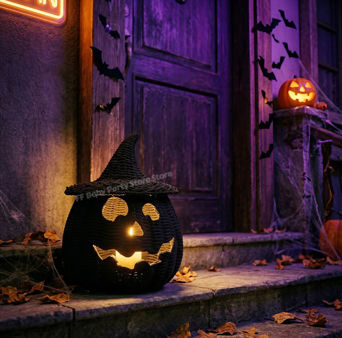 Wicker Pumpkin Lantern Storage Box
