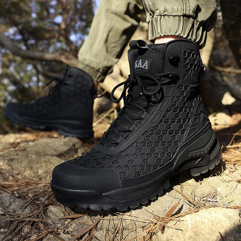 Orange Leather Motorcycle Combat Boots