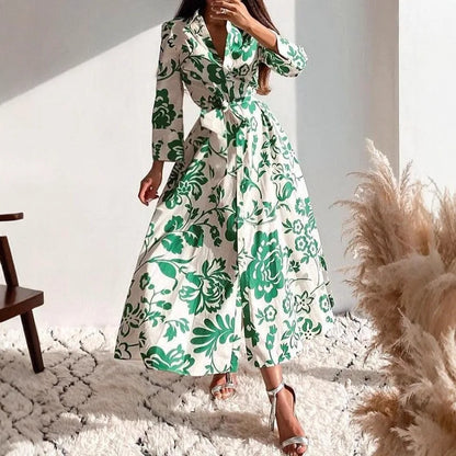 Autumn Printed Shirt Dress