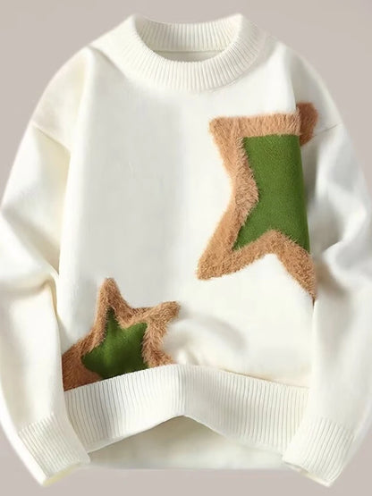 Star Pattern Jacquard Knit Sweater