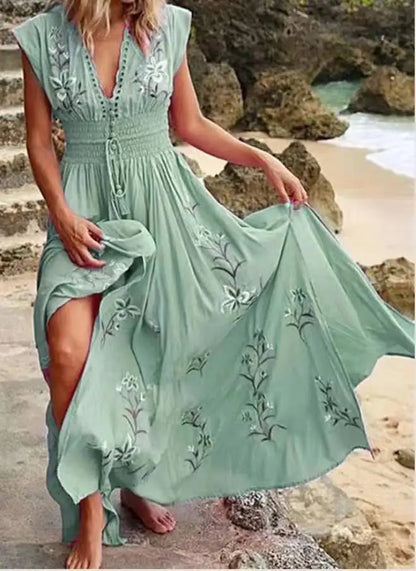 Bohemian Flower Print Dress
